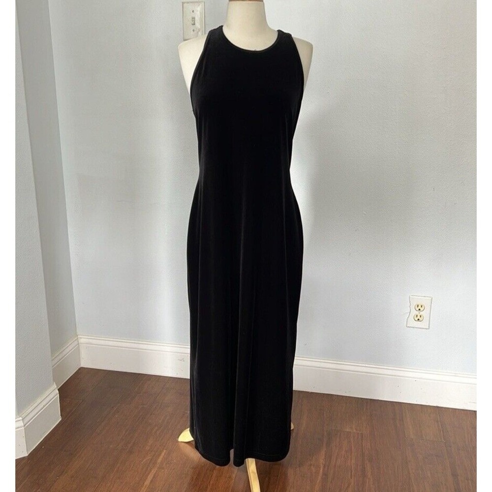 Vtg Ronni Nicole Dress Women 10 Petite Black Velvet Whimsigoth Goth Prom 90s Y2K